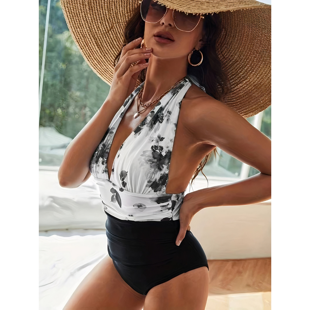 Allie™ | Şık Mermer Desenli Mayo